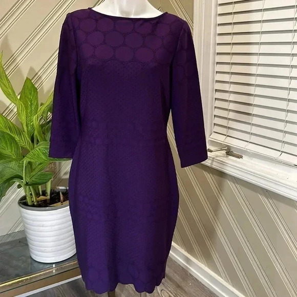 Julia Jordan Purple Midi Dress Size 10 - Picture 7 of 16